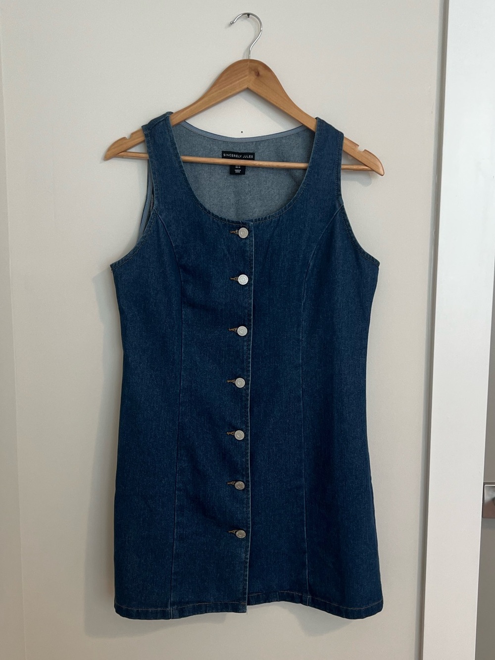 Sincerely Jules Blue Denim Button Front Mini Dress Size M
